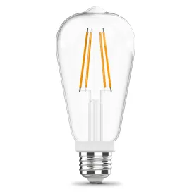 12W (100W Replacement) ST19 E26 Dusk to Dawn Straight Filament Clear Glass Vintage Edison LED Light Bulb, Soft White