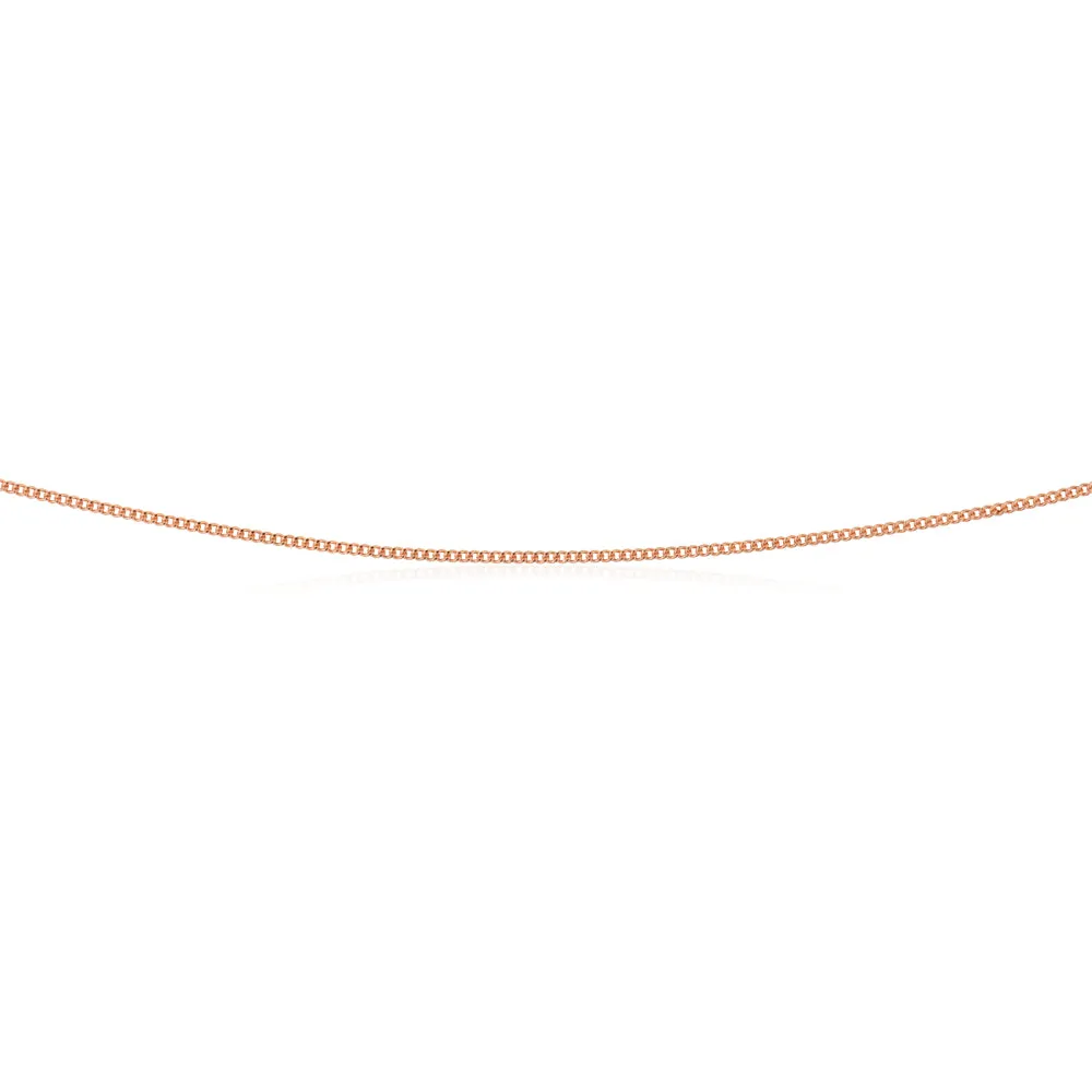 45cm Sterling Silver and Rose Gold Plated Curb Link Chain