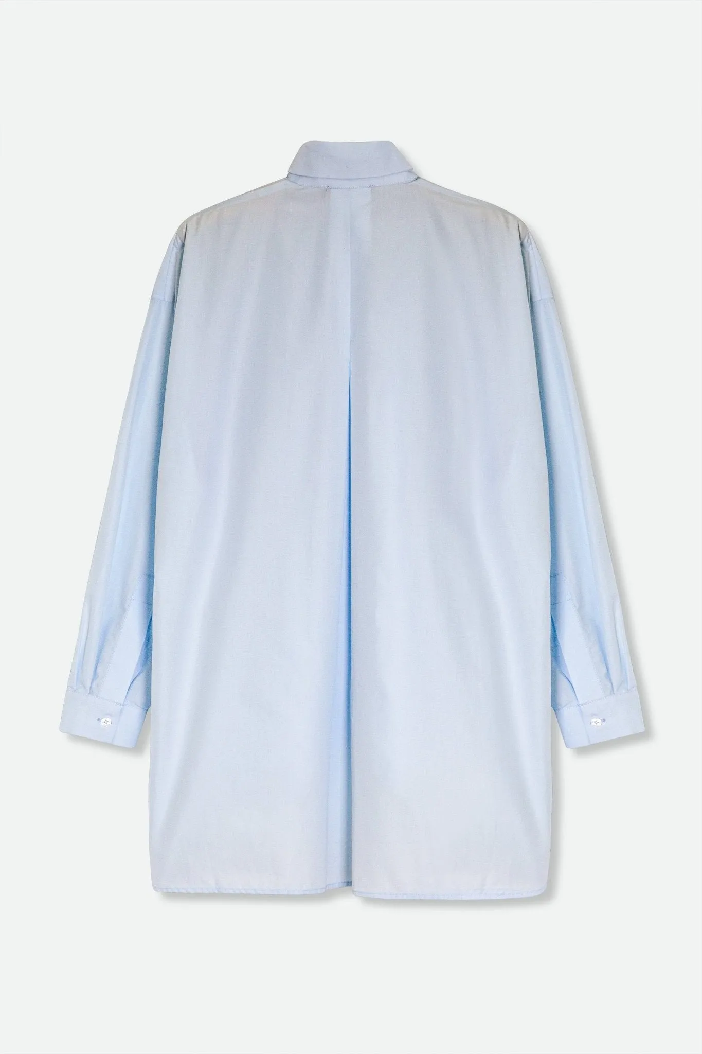 ADDIE SHIRT IN ITALIAN COTTON WITH PATCH POCKETS LIGHT BLUE