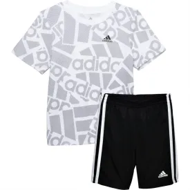 Adidas Big Boy's Logo Graphic Print Active T-Shirt and Shorts Set