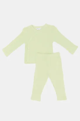 Babies Mint Textured Wrap Over Pyjama Set (2 Piece)