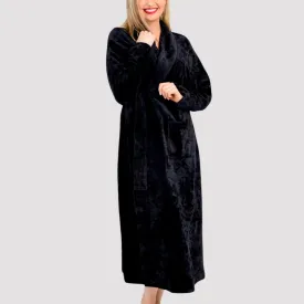 Blue Sky Velvet Robe Black