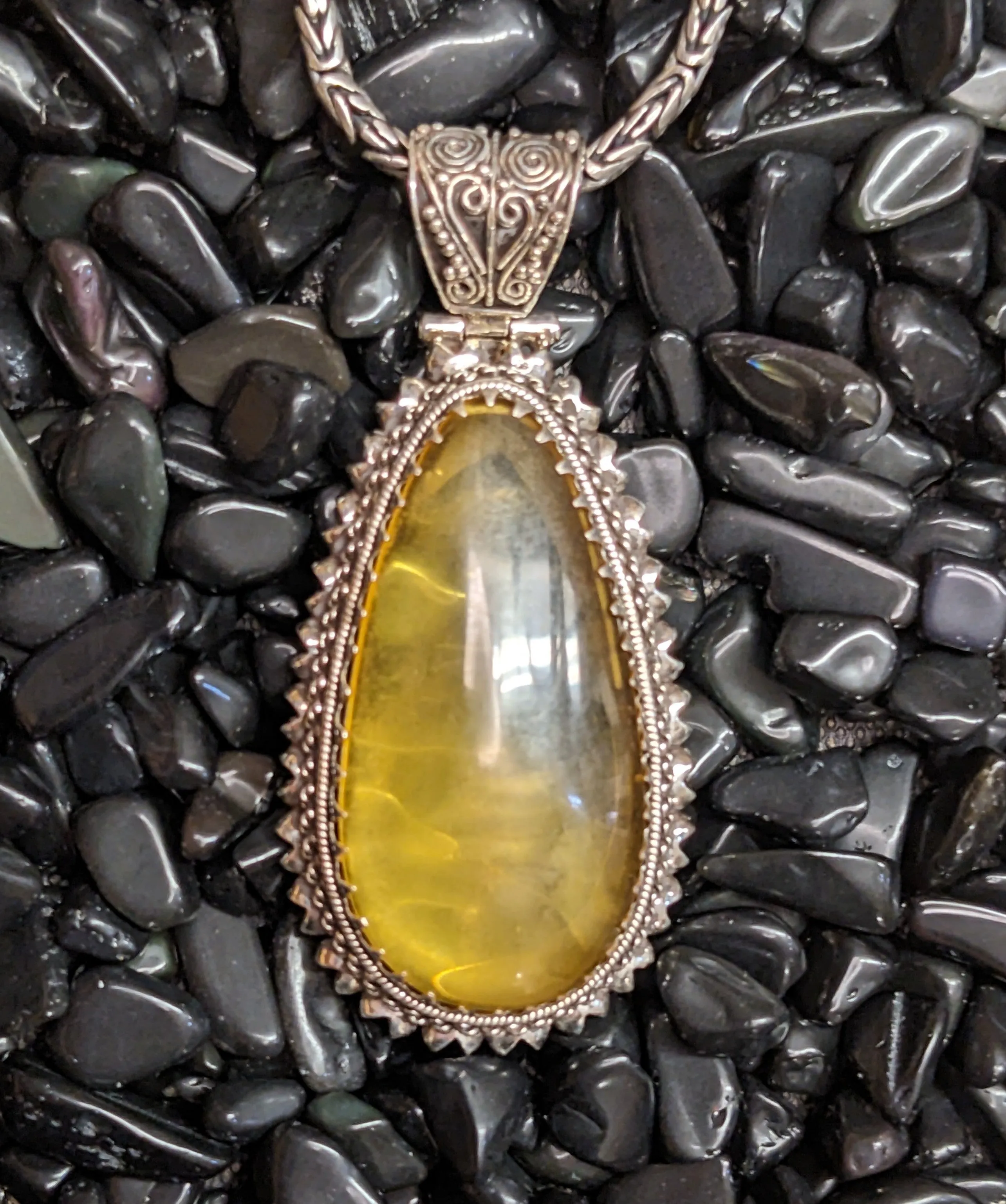 Brilliantly Translucent Himalayan Honey Amber Pendant