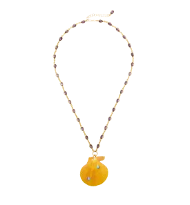 Brinker   Eliza On Holiday Orange Shell Necklace