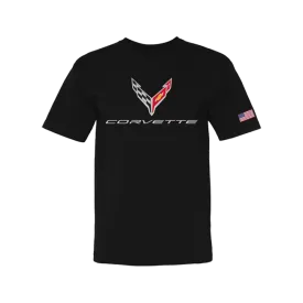 C8 Corvette Crossed Flags Tee *USA Made