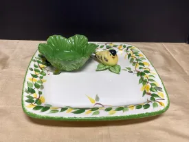 Cali Pottery Ceramic Finch Serving Plate