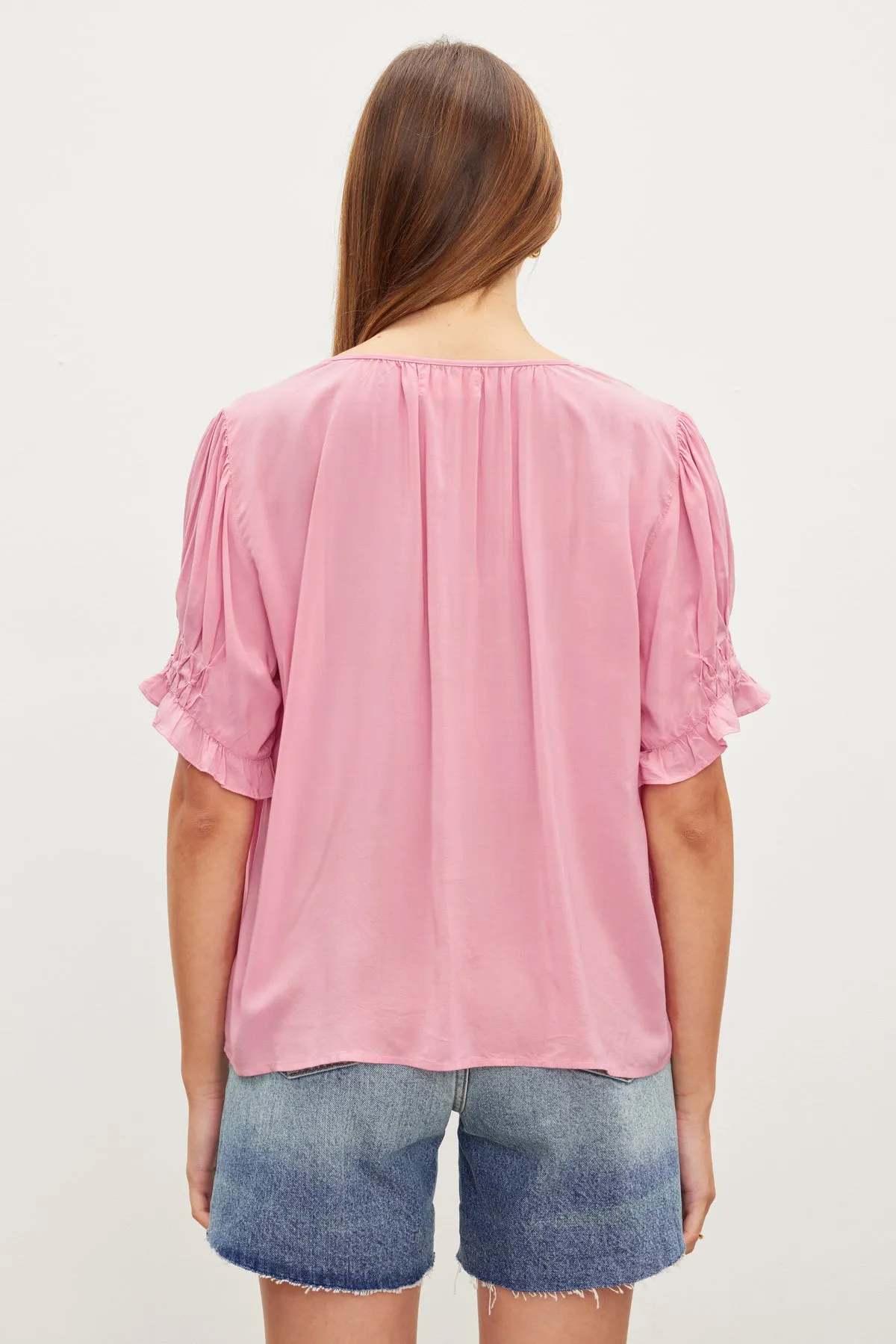 CALISSA SPLIT NECK BLOUSE