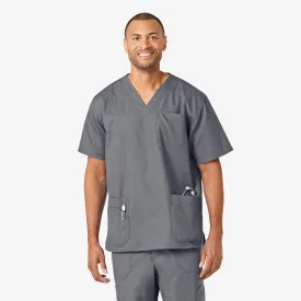 Carhartt Ripstop & Sub-Scrubs Men's Bi-Swing 4-Pocket V-Neck Scrub Top - Pewter