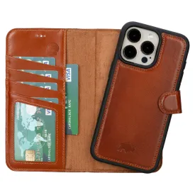 Carter iPhone 15 Pro Max Wallet Case, Burnished Tan