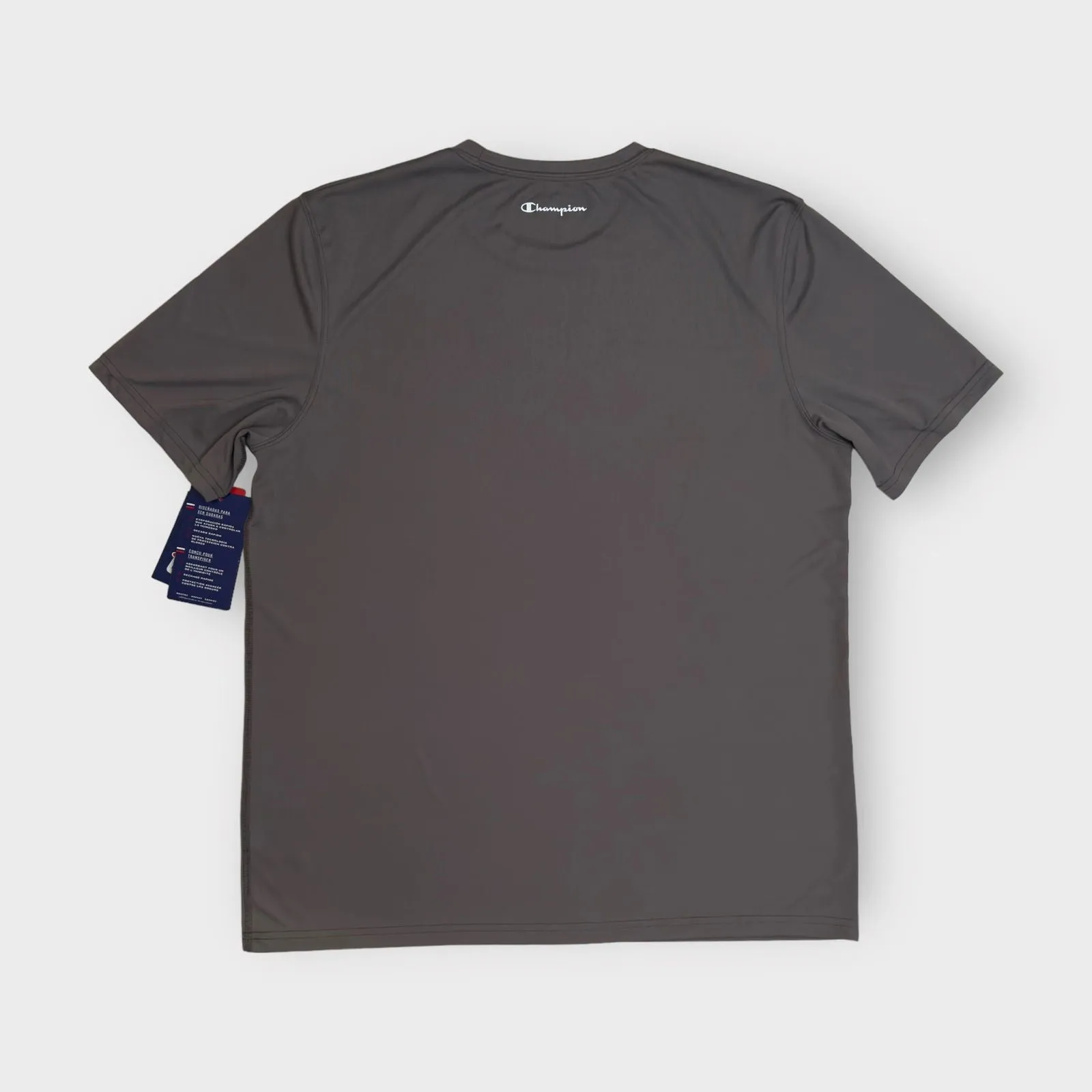 Champion Poly S/s T-Shirt | Mens L | Stone Gray | Standard Fit | NWT