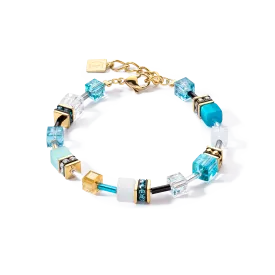 Coeur De Lion GeoCUBE® Iconic Gold and Turquoise Bracelet