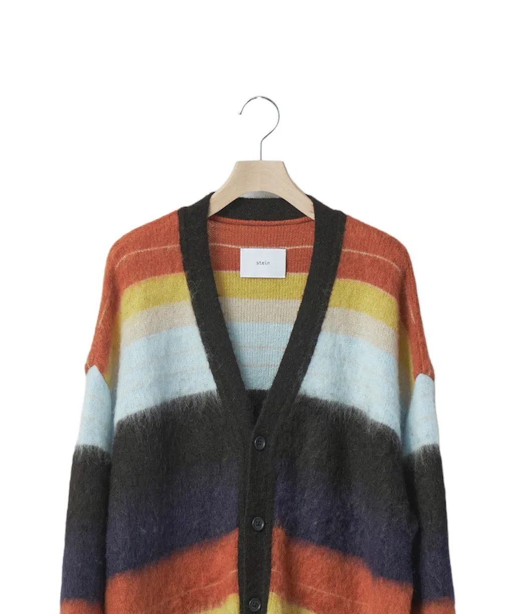 COLOR COMBINATION MOHAIR CARDIGAN "MULTI STRIPES"