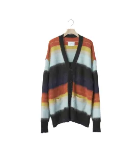 COLOR COMBINATION MOHAIR CARDIGAN "MULTI STRIPES"