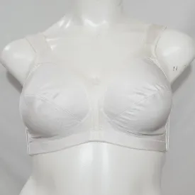 Exquisite Form 2558 Jacquard Satin Divided Cup Wire Free Bra 42C White NWOT