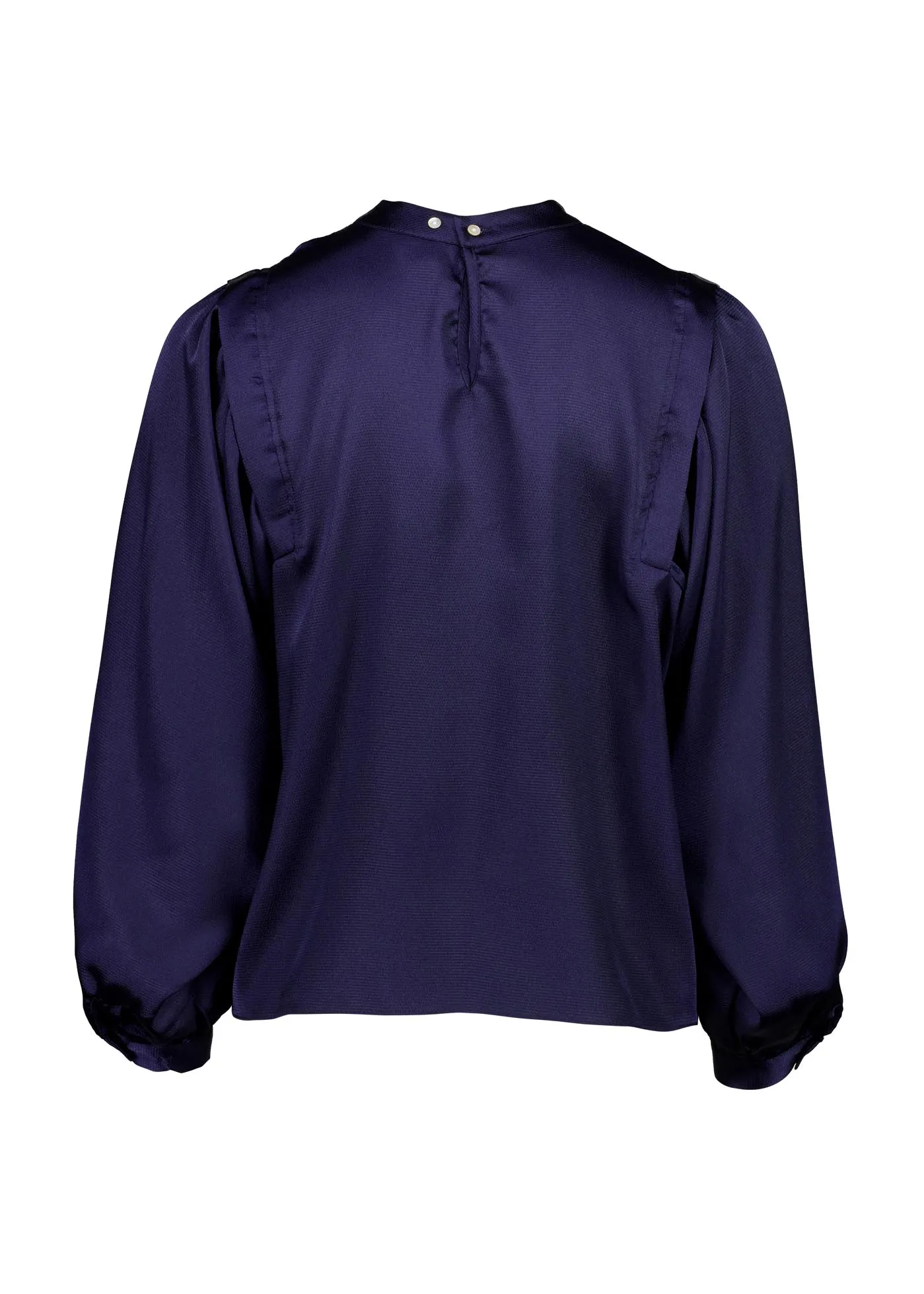 Moonshine Blouse Navy in Shiny Viscose