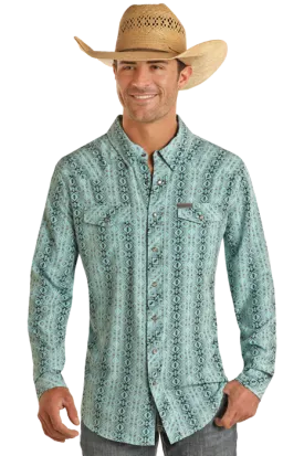 Panhandle Slim® Men's Serapeaztec Print Woven Long Sleeve Snap Front Western Shirt