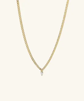 Pear diamond necklace