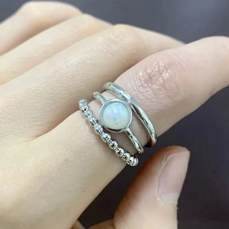 Stacked Boho Moonstar 3pc Ring by Bling & Bloom's Boutique