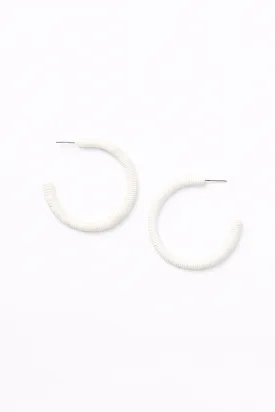 Thin Large Woven Hoops in White